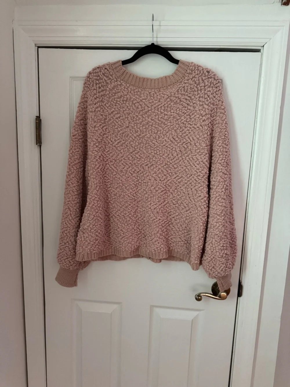 Zenana Outfitters Blush Pink Bouclé Button Cardigan - Picture 2 of 3